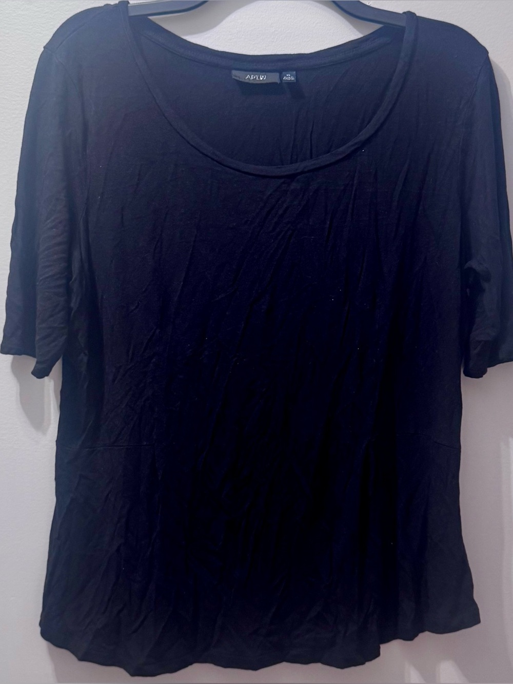 Apt. 9 Black Short Sleeve Tee, Size XL